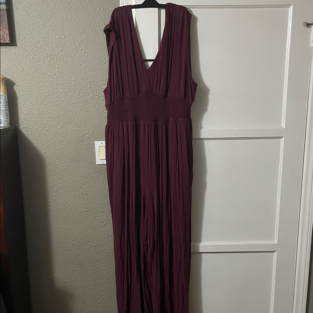 Old Navy Deep Plum Sleeveless Jumpsuit